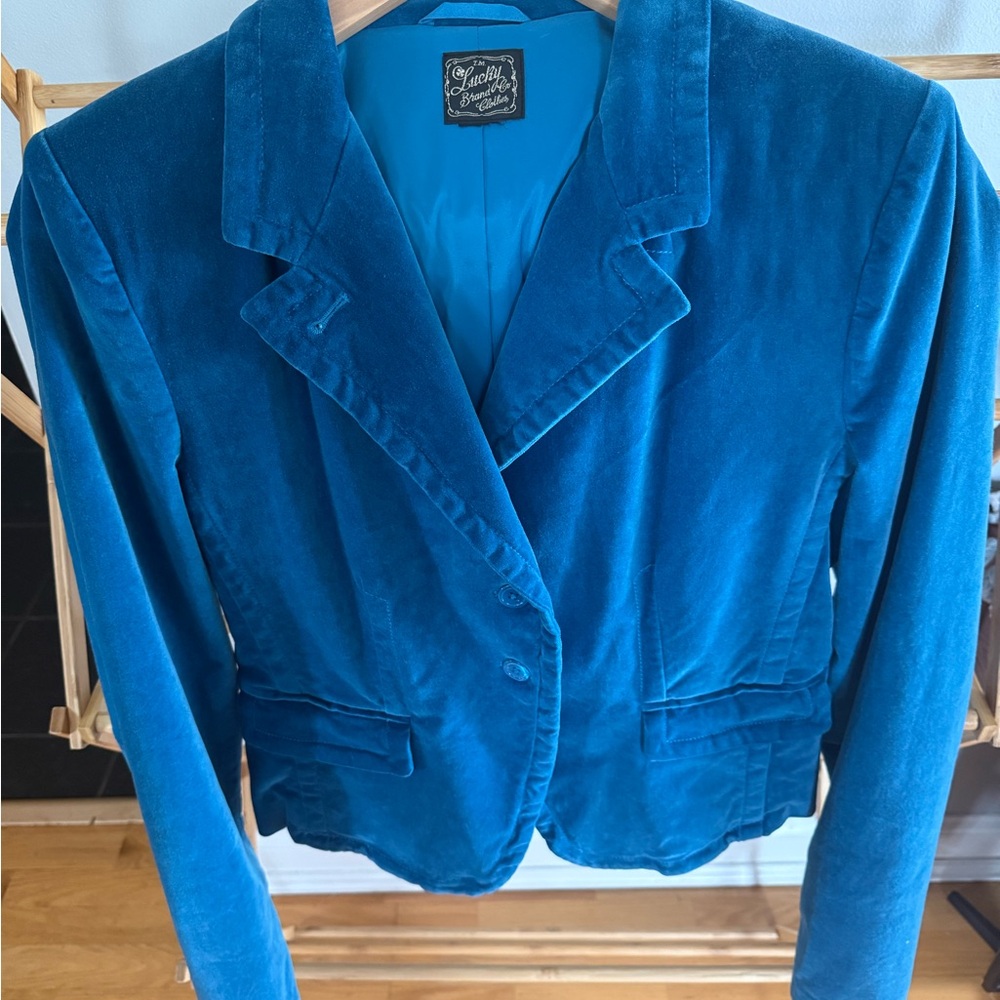 Lucky Brand Teal Velvet Women's Blazer